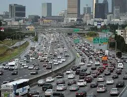 Atlanta downtown freeway rush hour