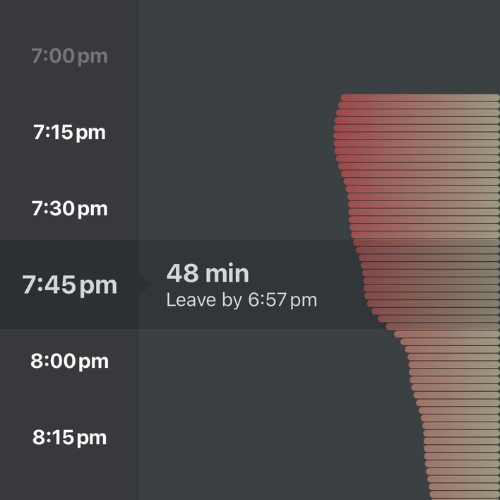 Waze traffic forecast screenshot